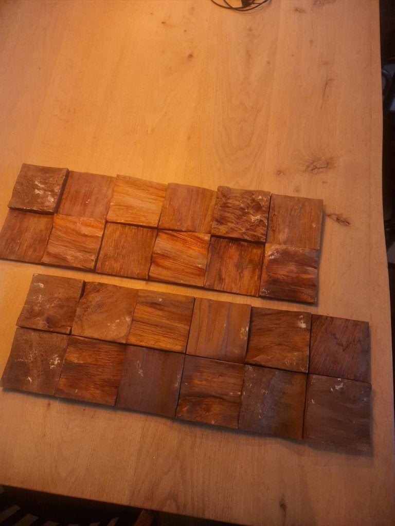 Teak Wall Panels, Ophalen, Gebruikt, Hout, Bruin