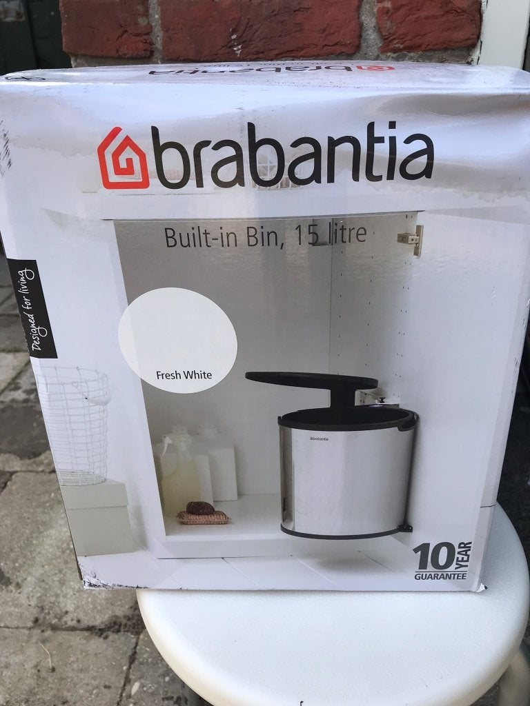 Brabantia Inbouw Prullenbak - 15 Liter - Fresh White, 50 – 75, Nieuw, Ophalen of Verzenden, Metaal