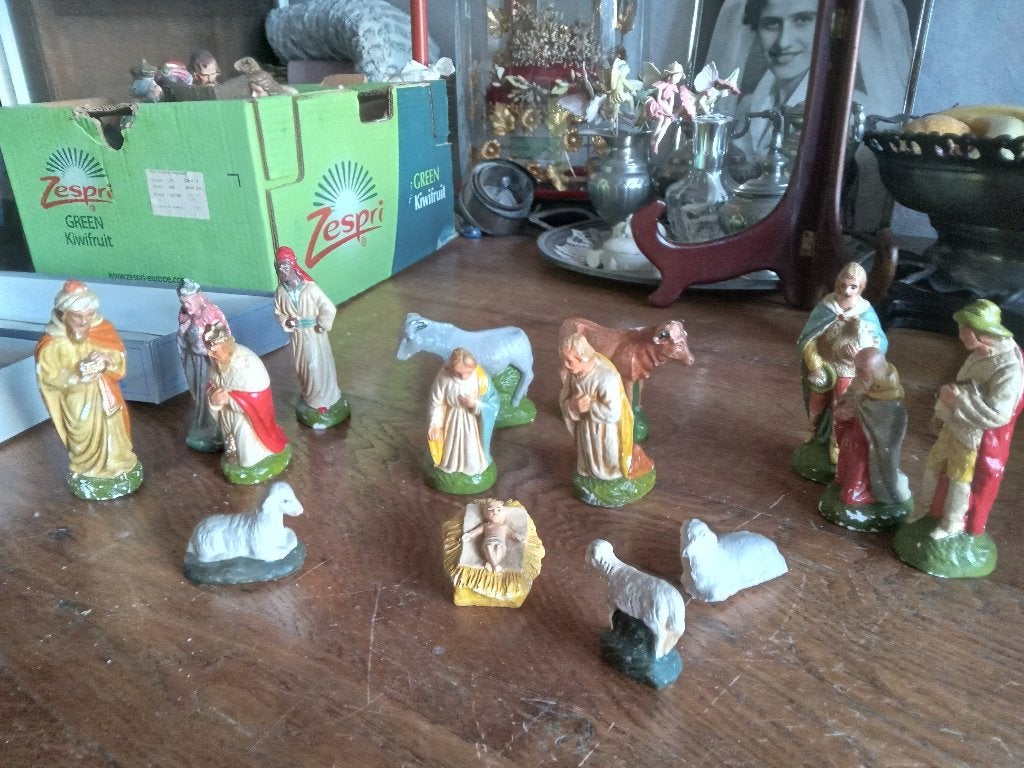 kerst groep gemerkt HOLLAND van gips 15 delig, Diversen, Kerst, Ophalen of Verzenden, Gebruikt