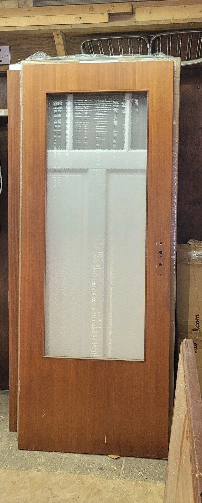 Jaren 60 70 deur met glas 200 x 78, Doe-het-zelf en Verbouw, Deuren en Horren, Ophalen, Gebruikt, Minder dan 80 cm, Binnendeur