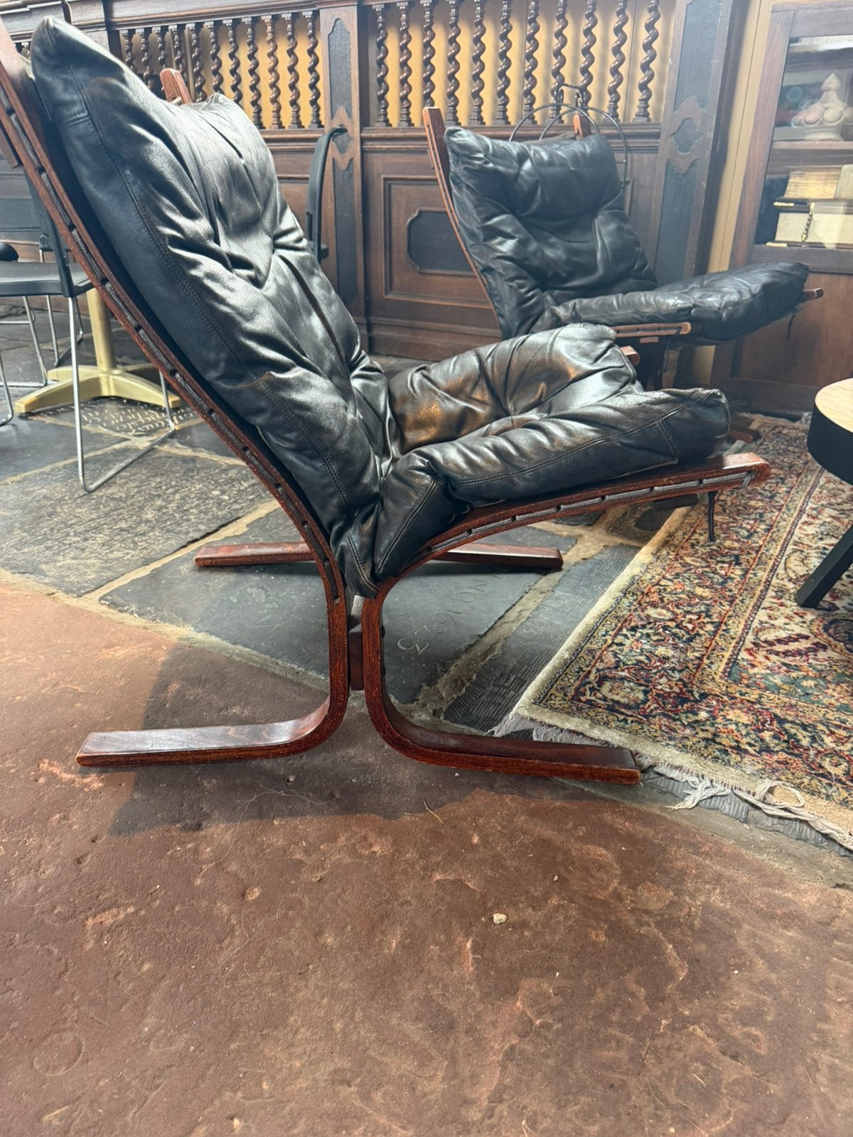 2 Vintage Ingmar Relling Siesta stoelen, Ophalen of Verzenden, Zo goed als nieuw, 50 tot 75 cm, Leer