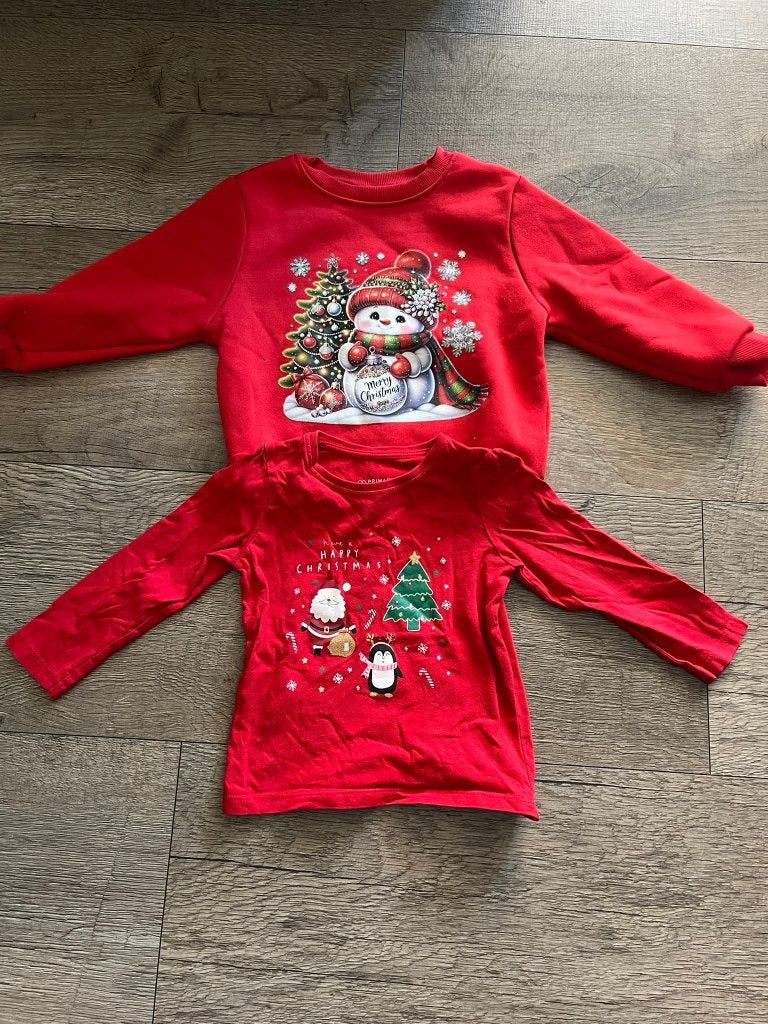 Kerst sweater en longsleeve maat 92, Kinderen en Baby's, Kinderkleding | Maat 92, Ophalen of Verzenden, Zo goed als nieuw, Jongen of Meisje