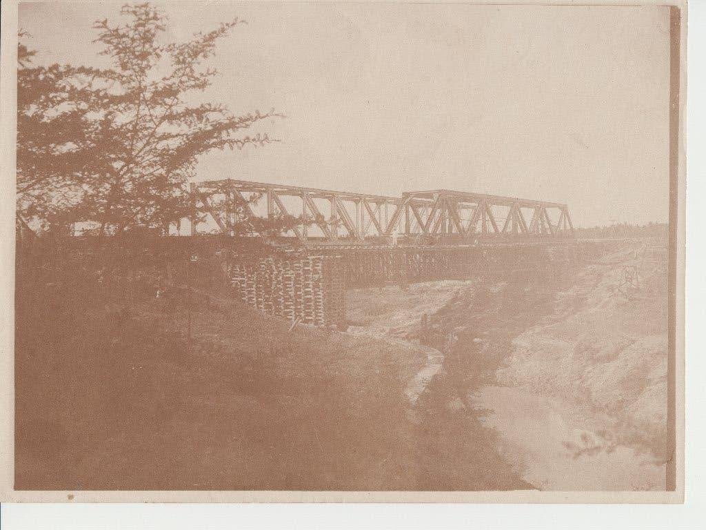 S157 ned indie brug spoorlijn nism , oude fotocopie 24x18 cm, Ophalen of Verzenden, Gebruikt