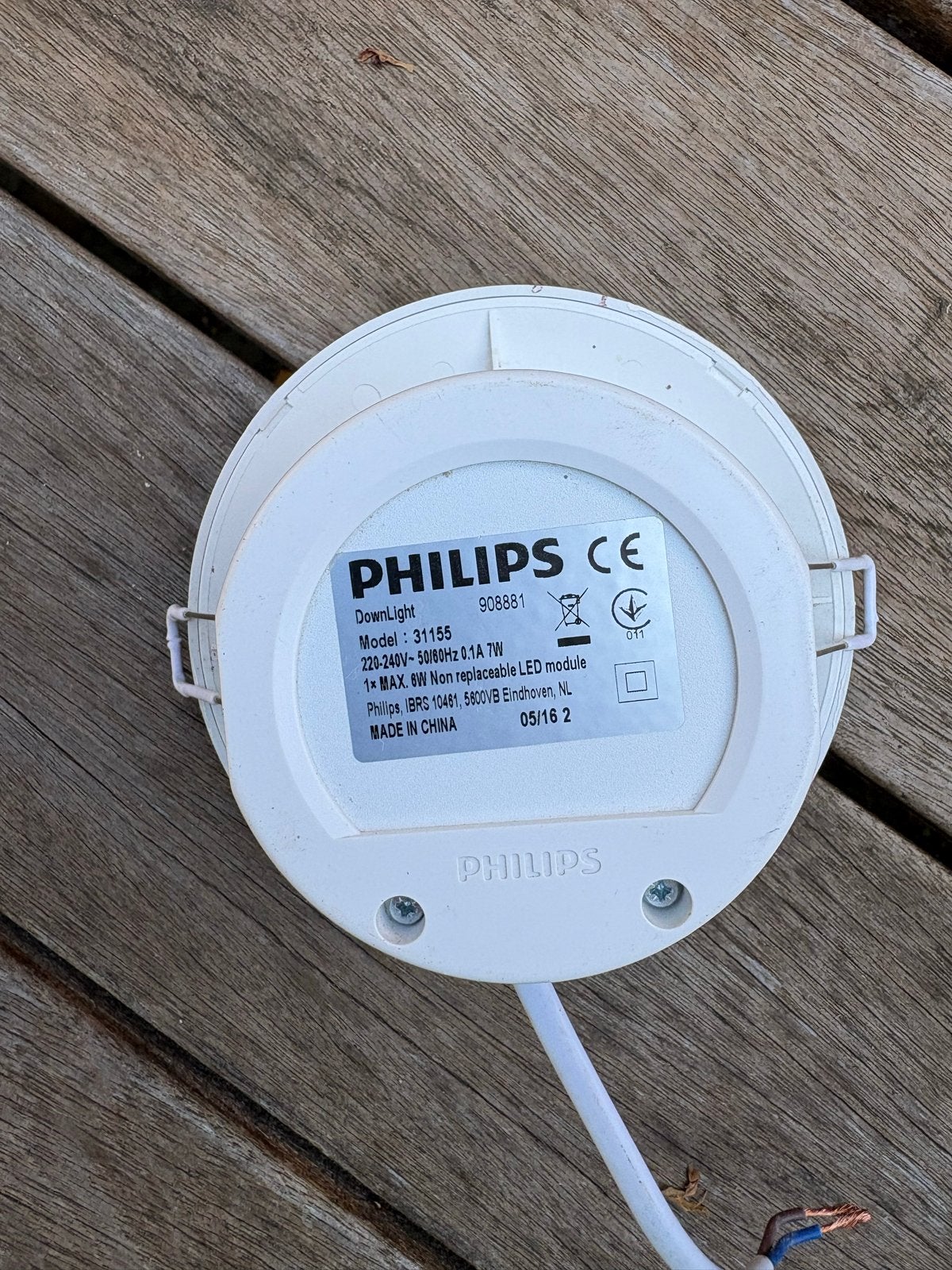Philips LED Downlight 8W - Model 31155, Huis en Inrichting, Wit, Gebruikt, Kunststof, Philips
