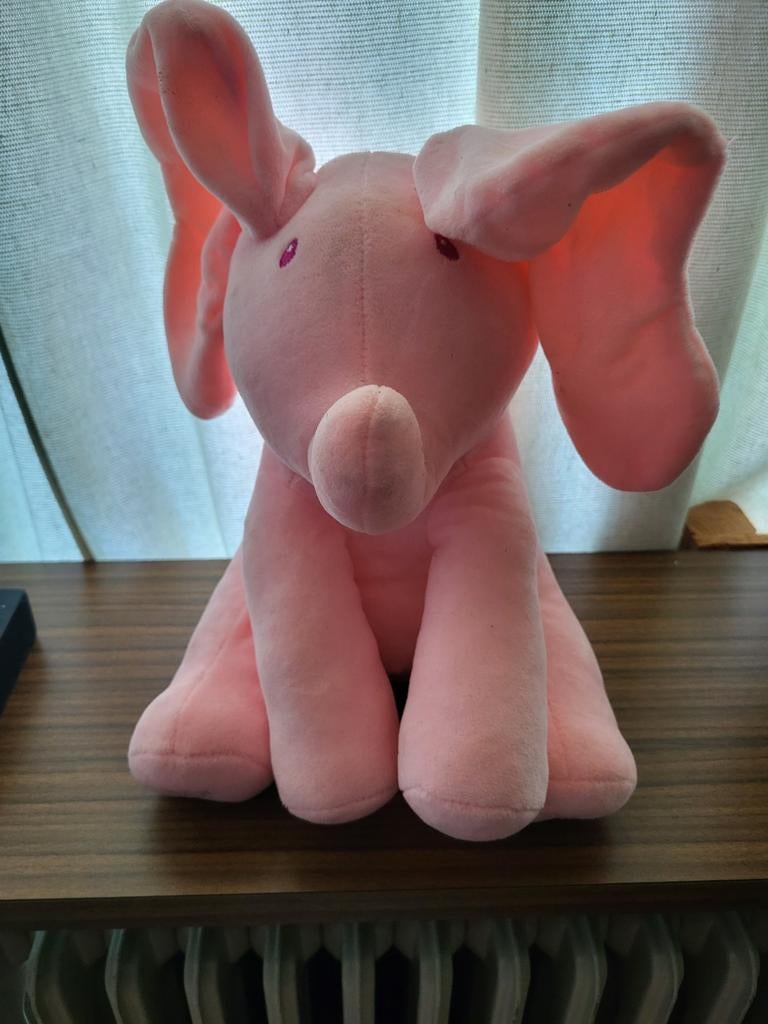 Roze kiekeboe olifant knuffel - Gebruikt, Ophalen of Verzenden, Gebruikt, Roze, Olifant