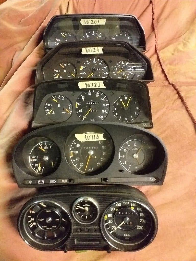 Mercedes W114 W115 W116 W123 W124 W201 dashboard units, Ophalen of Verzenden, Gebruikt, Mercedes-Benz