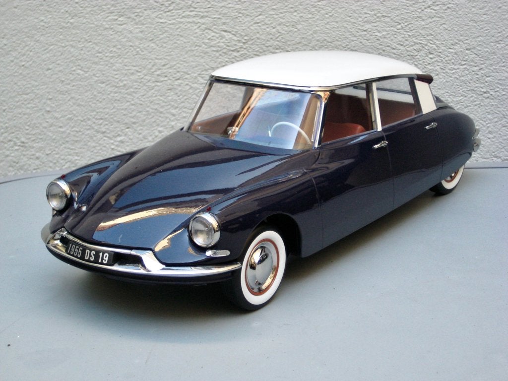 Citroen DS 19 1955 Aubergine met Champagne dak Norev 1:12, Ophalen of Verzenden, Nieuw, 1:9 t/m 1:12, Auto
