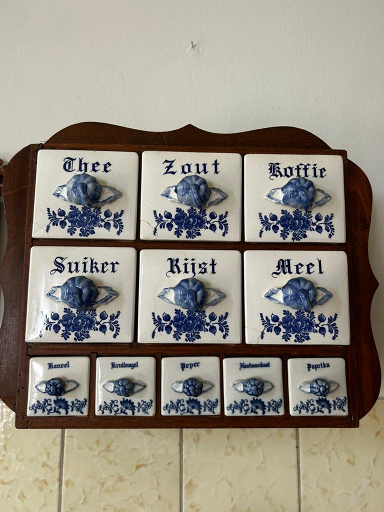 Vintage antiek kruidenkastje Delfts Blauw, Ophalen