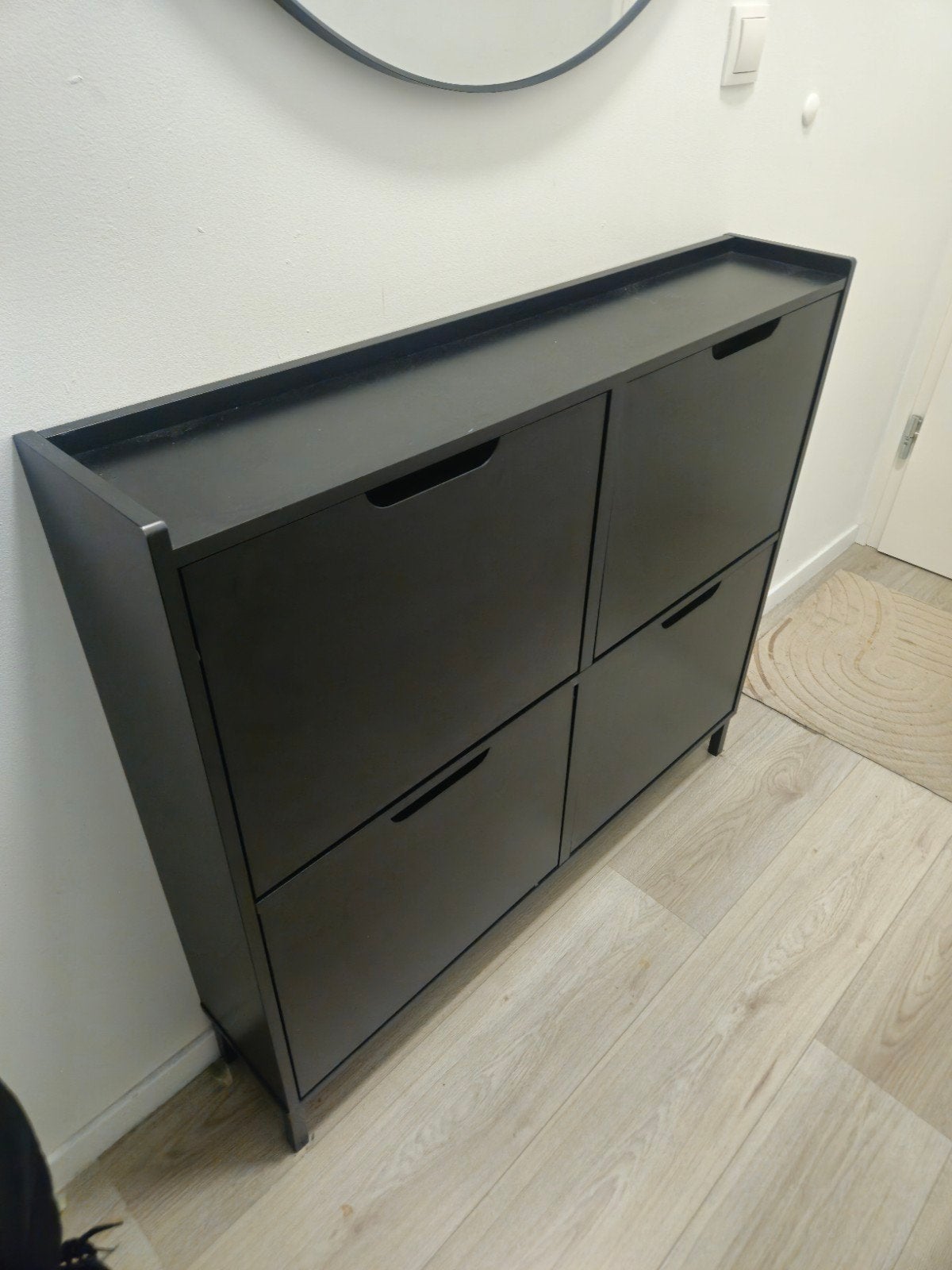 Zwarte schoenenkast met 4 lades - 8 paar schoenen, Ophalen of Verzenden, Gebruikt, Modern