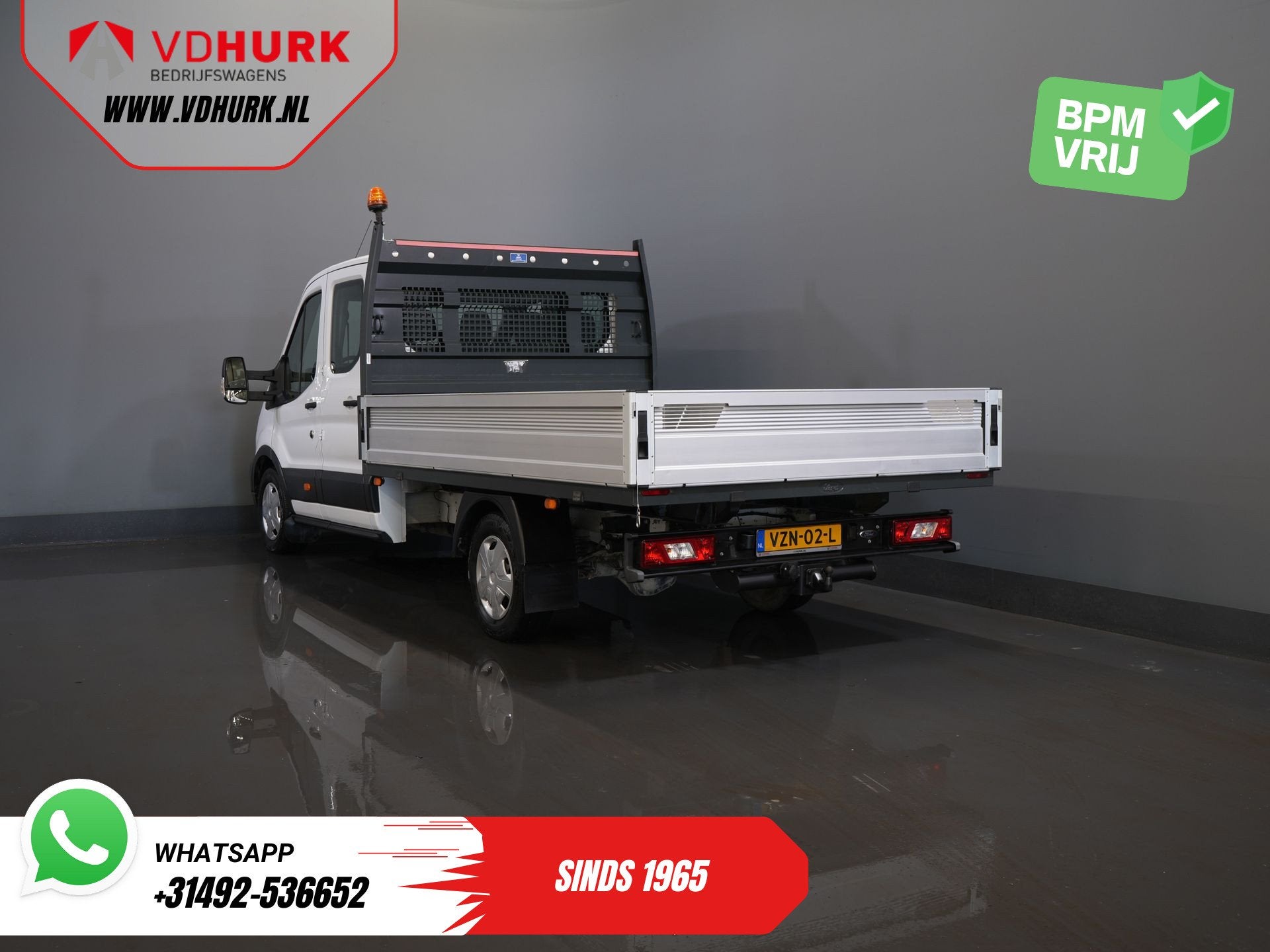 Ford Transit 2.0 TDCI 130 pk DC Dubbel Cabine Open Laadbak/, Euro 6, 4 cilinders, Wit, 11 km/l