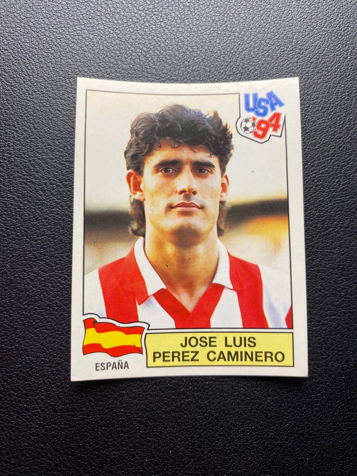 Jose Luis Perez Caminero - Spanje - Panini WK 1994, Ophalen of Verzenden, Zo goed als nieuw, Buitenlandse clubs, Poster, Plaatje of Sticker