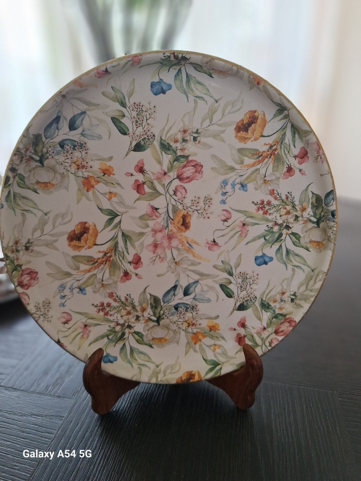 Decoratief wandbord met bloemenprint - 27cm, Ophalen of Verzenden