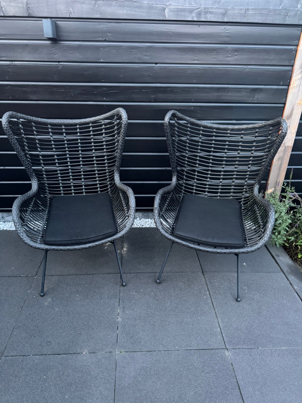 Lounge stoel wicker zwart, Ophalen, Gebruikt, Wicker