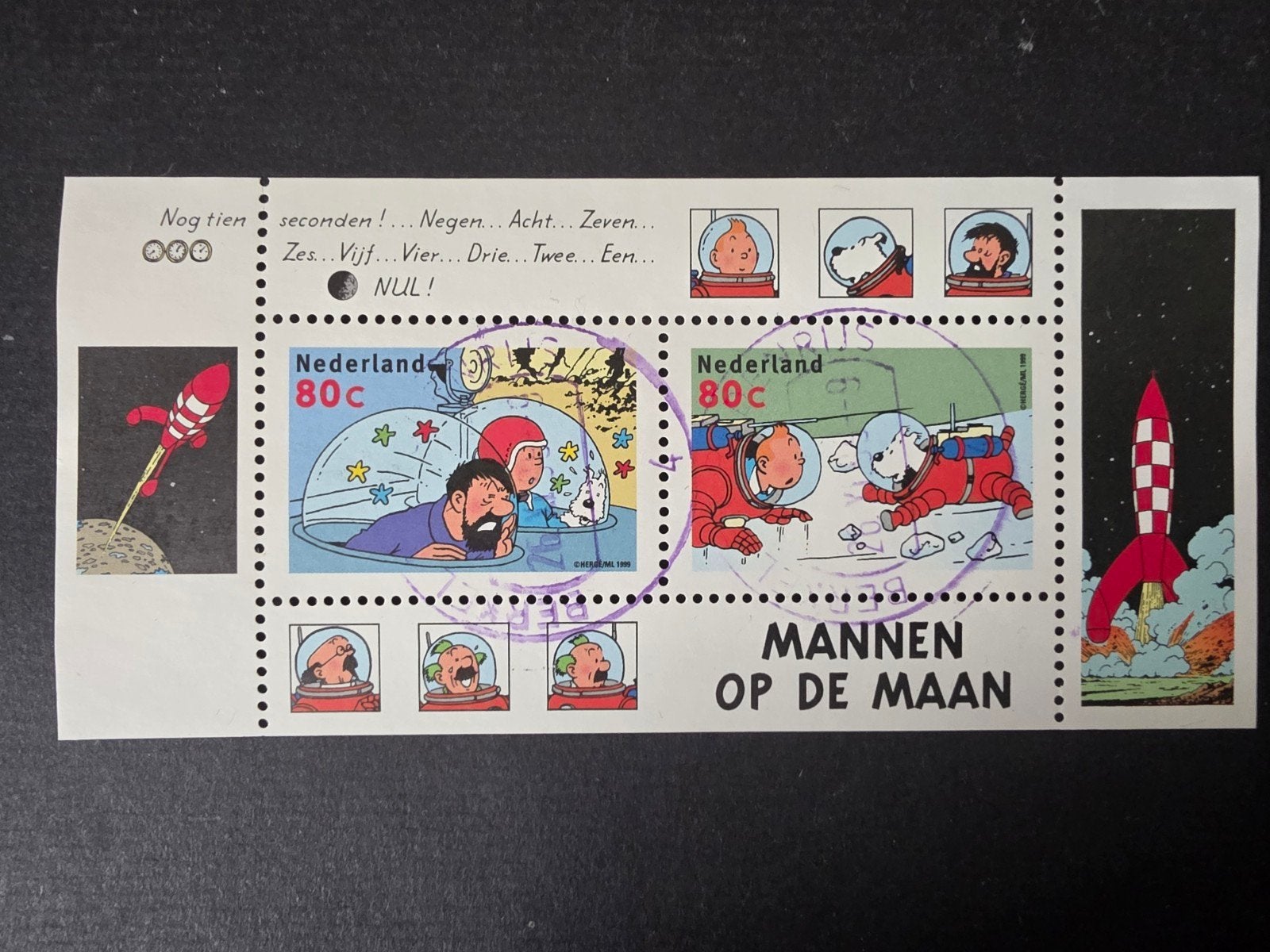 Postzegelvel Nederland 1999 - NVPH 1839 - Kuifje 1, Postzegels en Munten, Postzegels | Nederland, Ophalen of Verzenden, Na 1940