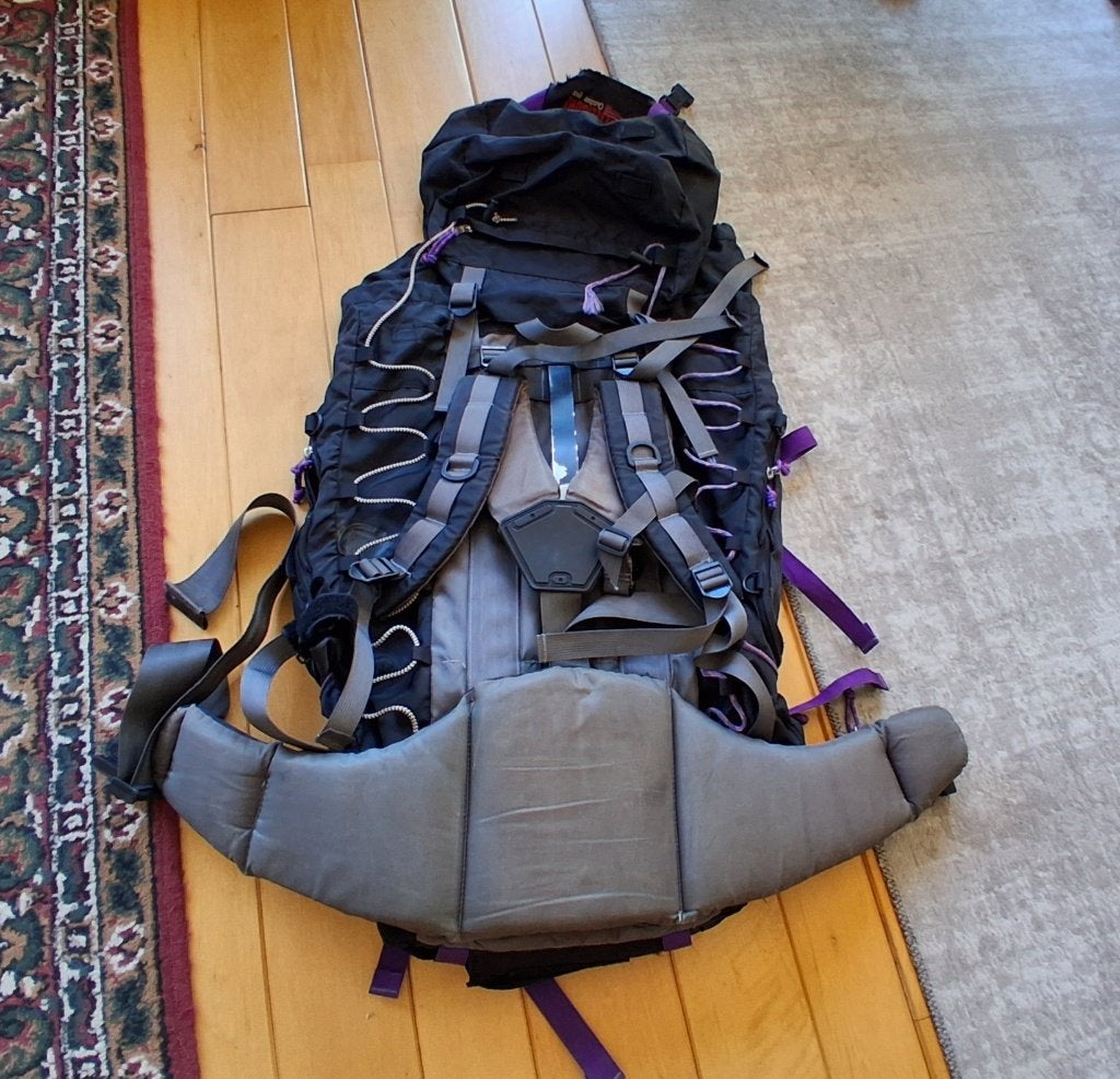 Trekking rugzak 60 liter, Ophalen of Verzenden, Gebruikt, Rugzak