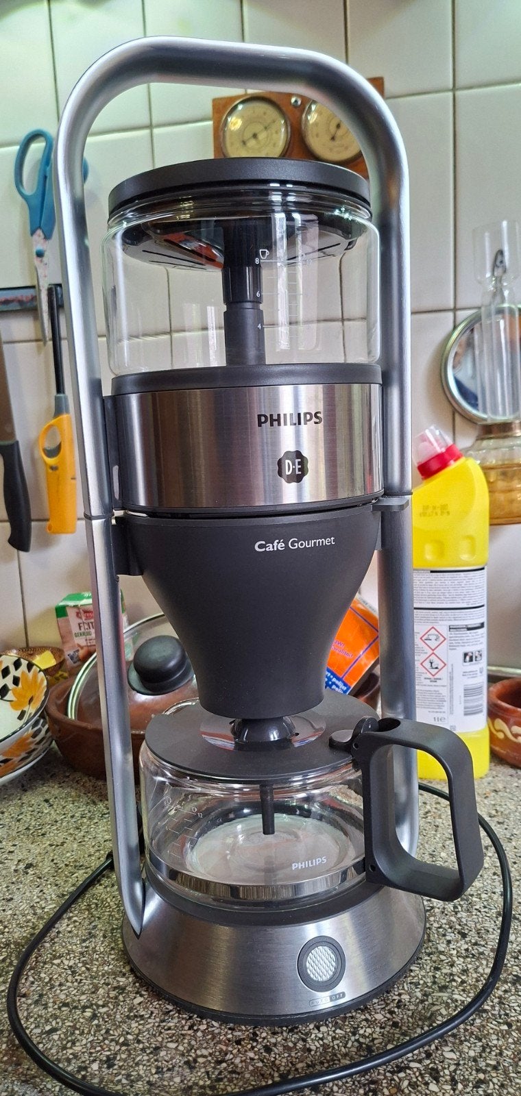 Philips Café Gourmet HD5414/00 Koffiezetapparaat Zwart/RVS, Afneembaar waterreservoir, 10 kopjes of meer, Koffiemachine, Gemalen koffie