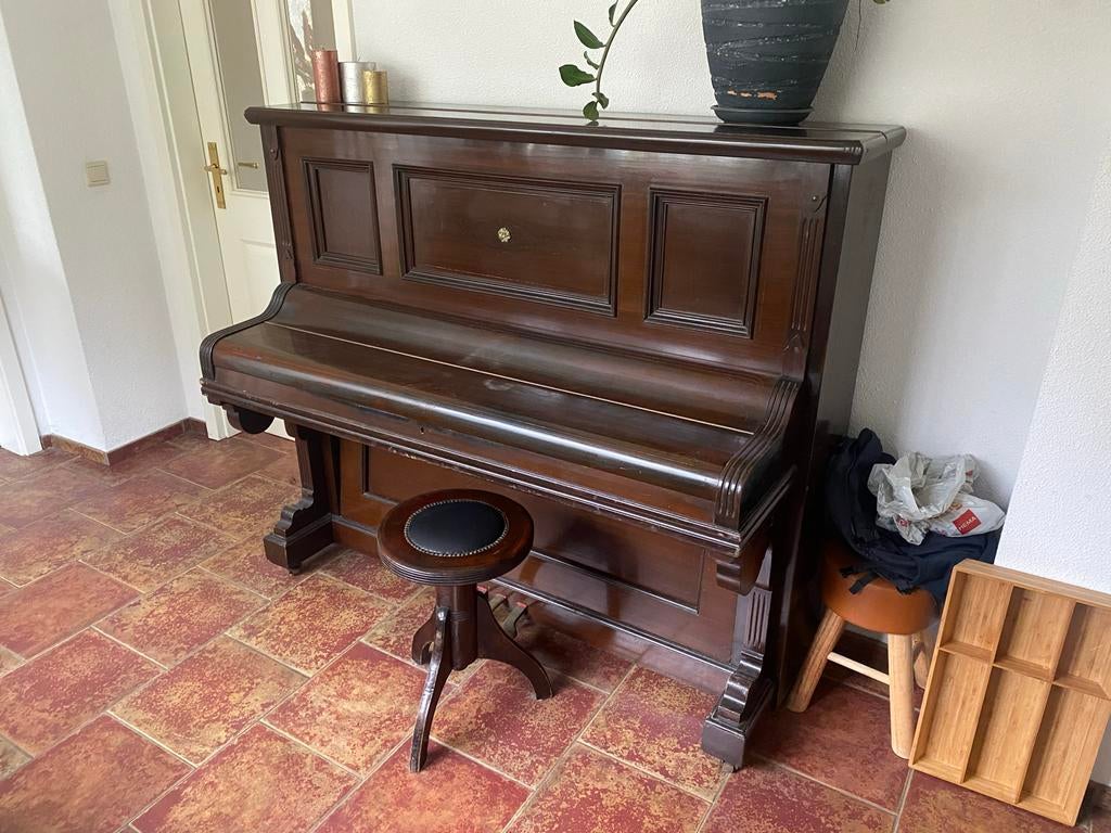 Antieke Piano - Ortiz y Cusso (serienummer 18839), Ophalen, Gebruikt, Bruin, Piano