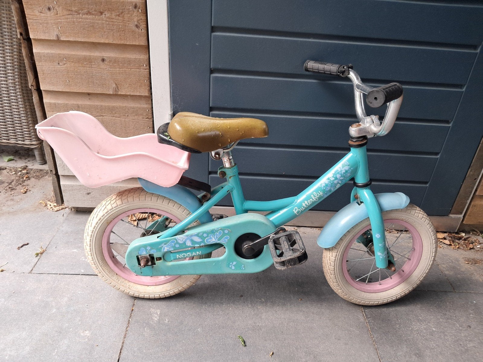 Leuke Kinderfiets - Nogan Butterfly - 12 inch, Ophalen, Gebruikt, Terugtraprem, Minder dan 16 inch