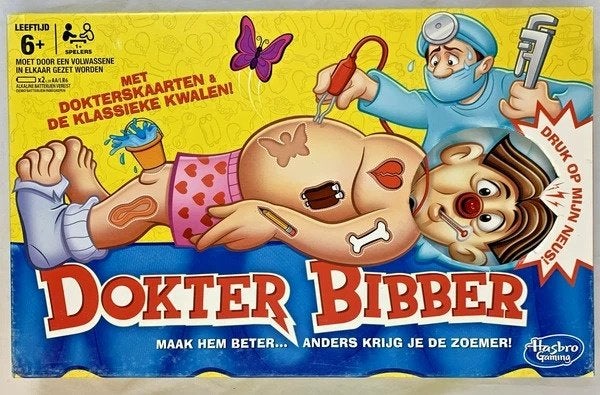 Dokter Bibber Hasbro Klassiek Behendigheidsspel Familienspel, Coolsingel 104, 3011 AG Rotterdam, Netherlands, Verzenden, Een of twee spelers