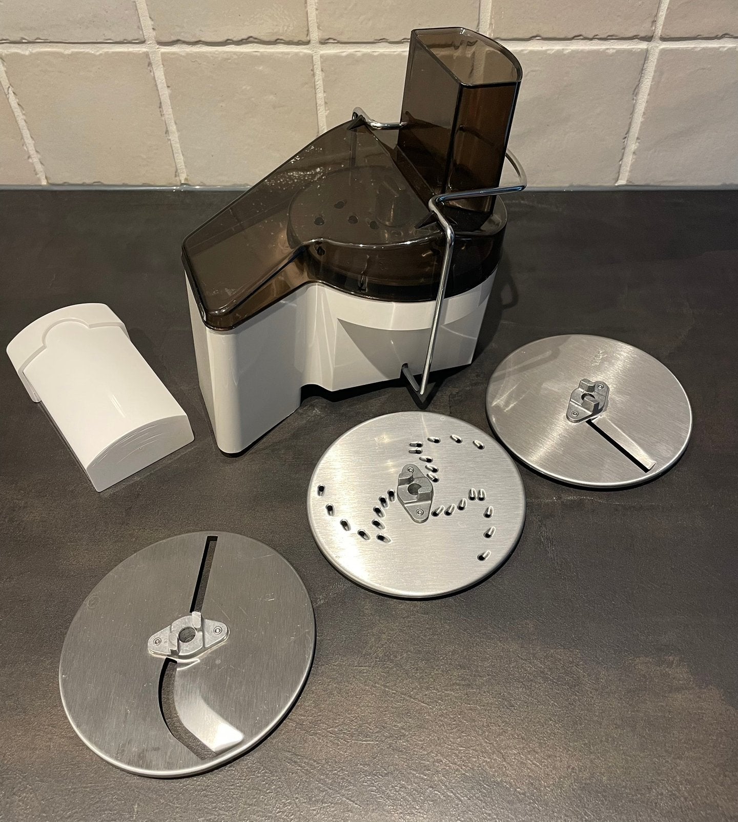 Kenwood A729 Rasp & Snijmachine - Complete Set, Ophalen of Verzenden, Gebruikt
