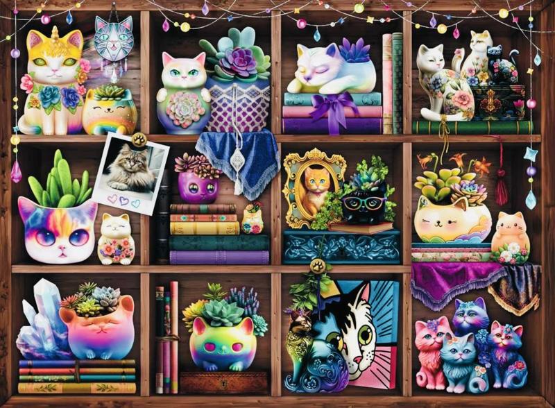 Ravensburger - Cubby Cats and Succulents - 500 stukjes, Ophalen of Verzenden, 500 t/m 1500 stukjes, Nieuw, Legpuzzel