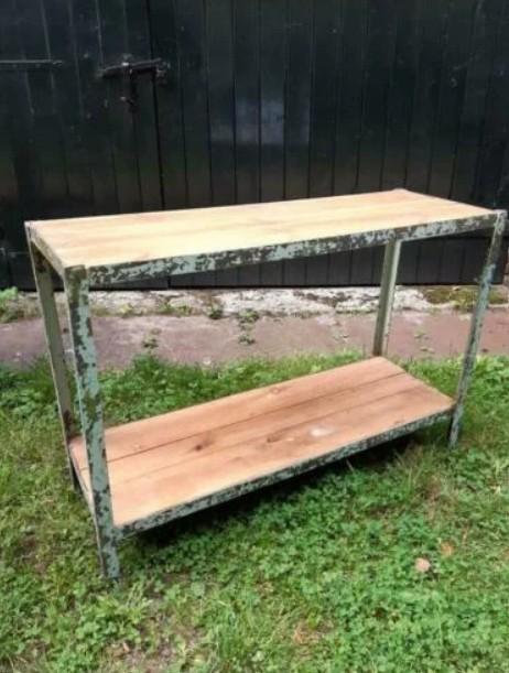 Oud Vintage Industrieel Rek Wandkast Wandrek Kast, Gebruikt, T, Ophalen of Verzenden, N