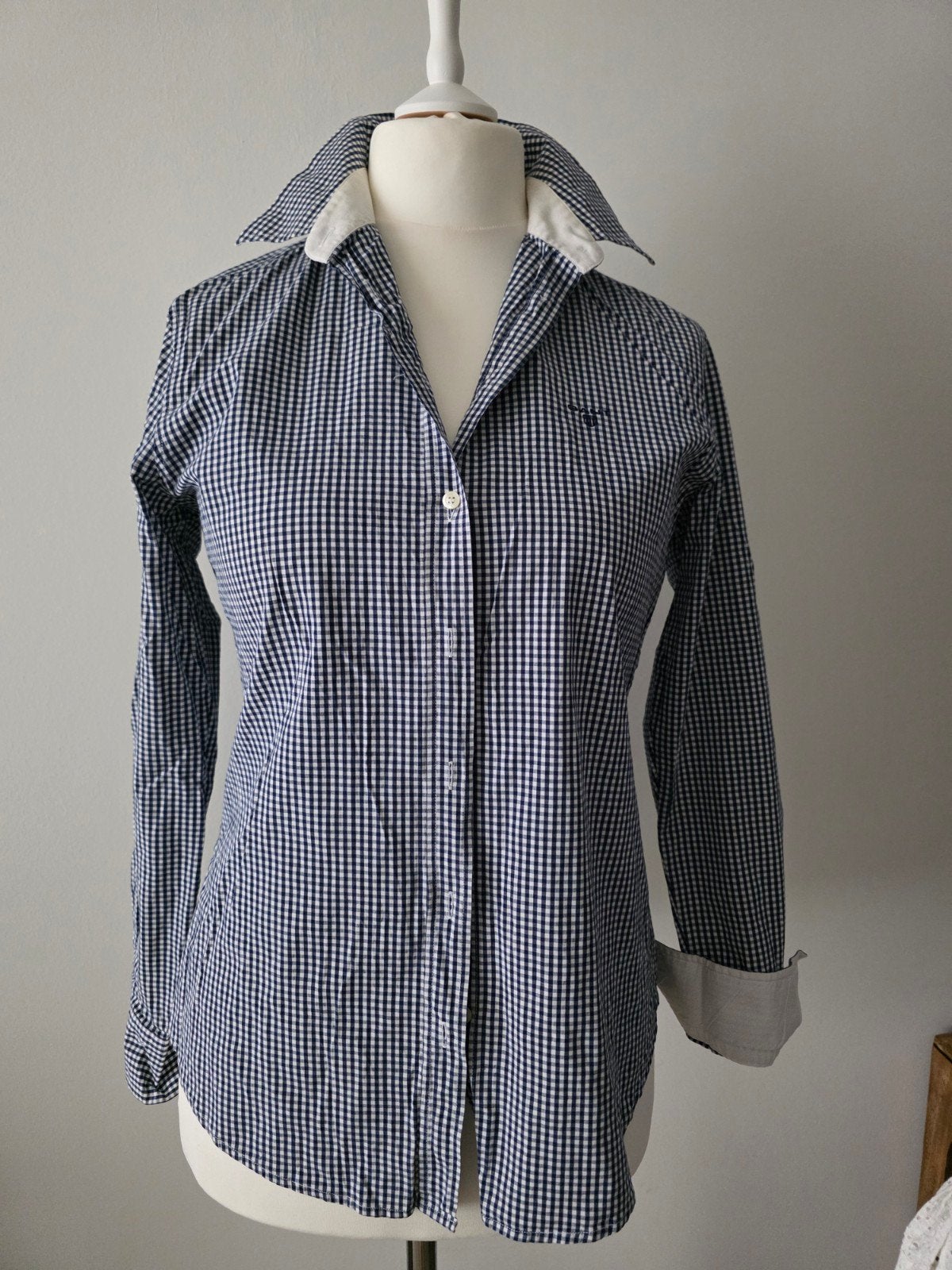 GANT Dames Blouse - Blauw Geruit - Maat 42, Blauw, Maat 42/44 (L), Ophalen of Verzenden, GANT
