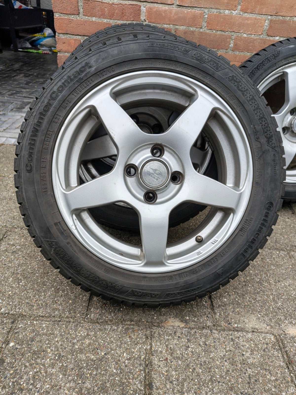 Continental WinterContact Banden Fiat 500 = 185/55 R15, Ophalen, Gebruikt, 15 inch, Banden en Velgen