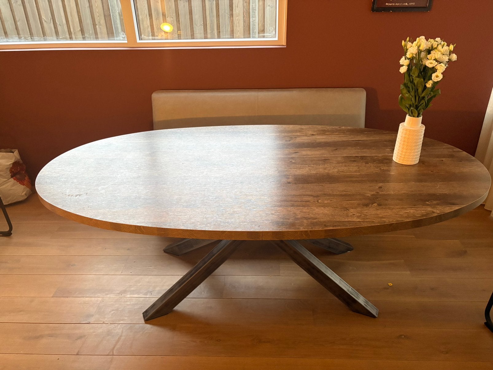 Ovale eettafel, Ophalen, Gebruikt, 100 tot 150 cm, 200 cm of meer