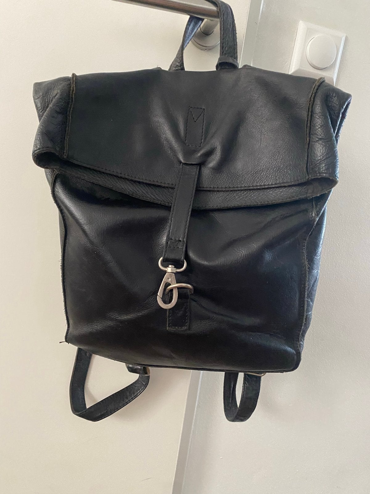 Cowboysbag leren (laptop )rugzak zwart, Overige merken, Gebruikt, 25 tot 40 cm, Ophalen of Verzenden