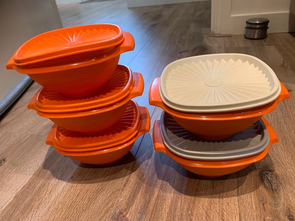 Zonnedekschaal maat s kleinste van de set, Gebruikt, Tupperware, Schaal, Verzenden