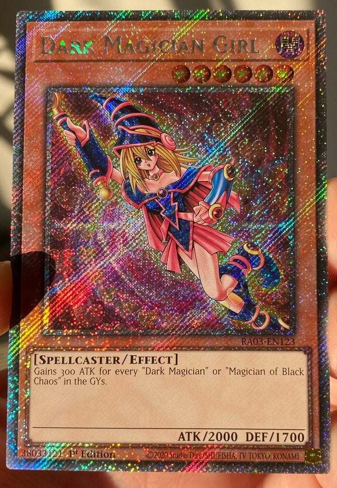 Yu-Gi-Oh! Dark Magician Girl RA03 1st Edition !, Hobby en Vrije tijd, Verzamelkaartspellen | Yu-gi-Oh!, Ophalen of Verzenden, Zo goed als nieuw
