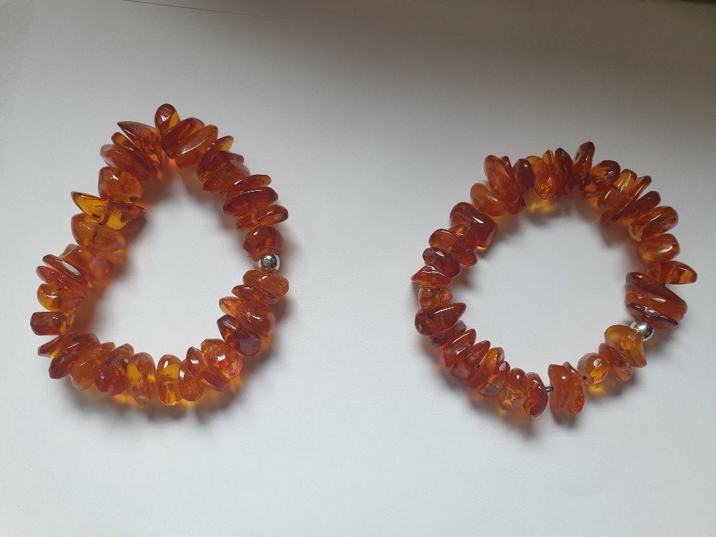 Armband amber, Verzenden, Gebruikt, Zilver, Zilver