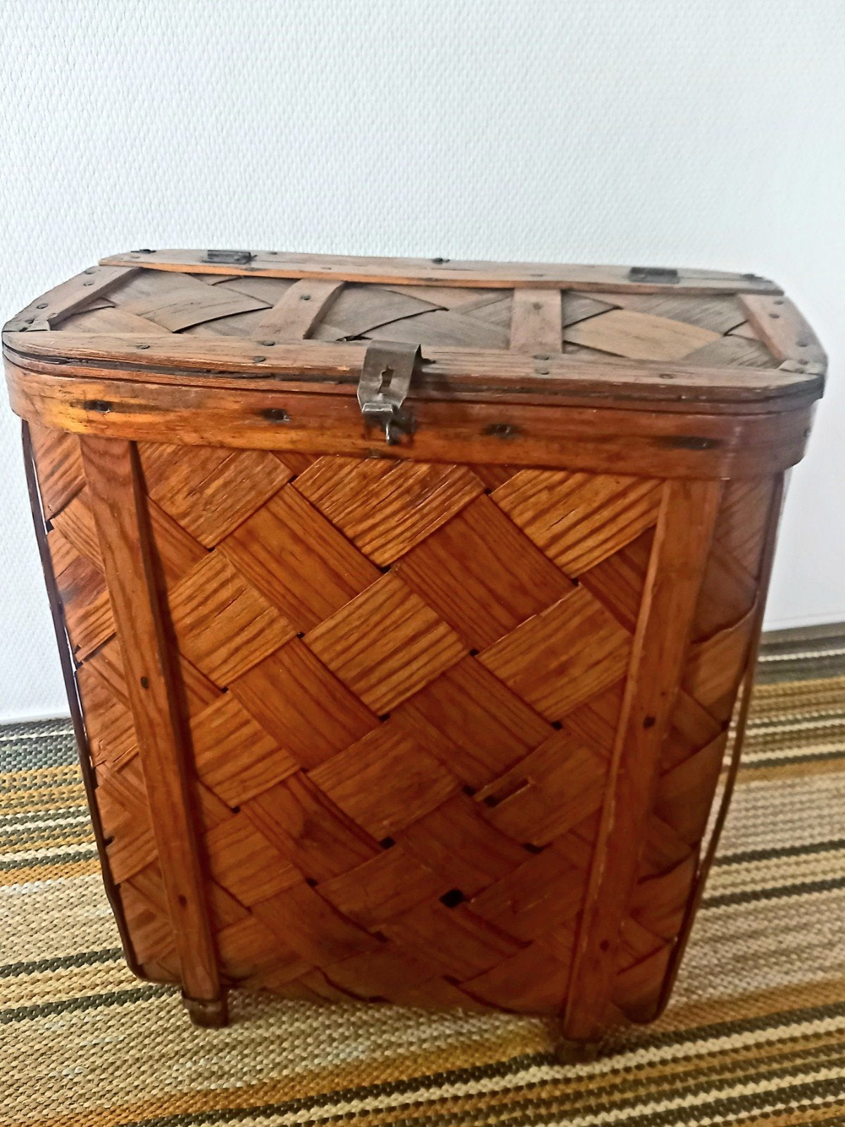 Vintage Zweedse Spånkorg Bosplukkersmand - bosbessenpluk, Ophalen of Verzenden