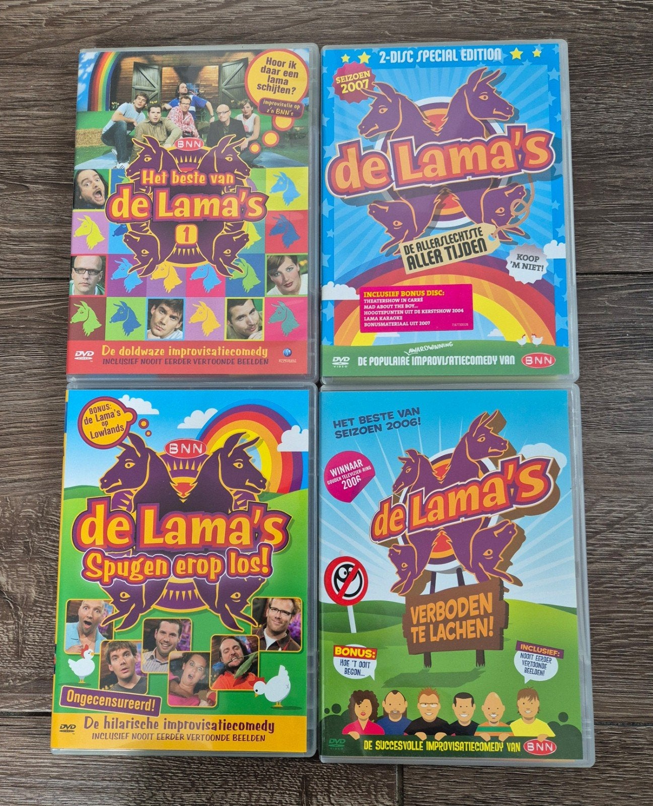 De Lama's DVD Collectie 2005-2007 - Cabaret & Humor, Alle leeftijden, Zo goed als nieuw, Cabaret, Ophalen of Verzenden