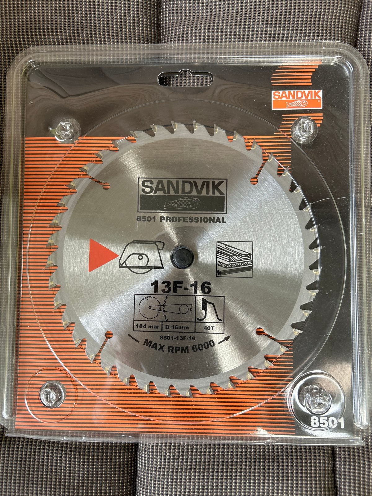 Nieuw Sandvik cirkelzaagblad 184mm 40T, Ophalen of Verzenden, Nieuw, Cirkelzaag, 70 mm of meer