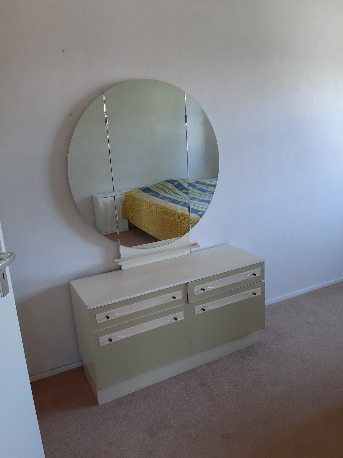Vintage Kaptafel met spiegel (60th), Huis en Inrichting, Tafels | Kaptafels, Ophalen, Gebruikt, 50 tot 100 cm, Minder dan 100 cm