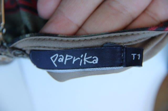 Jurk Kaki gekleurd Suede Look Paprika mt T1 (44) OPRUIMING, Maat 42/44 (L), Ophalen of Verzenden, Zo goed als nieuw, Knielengte