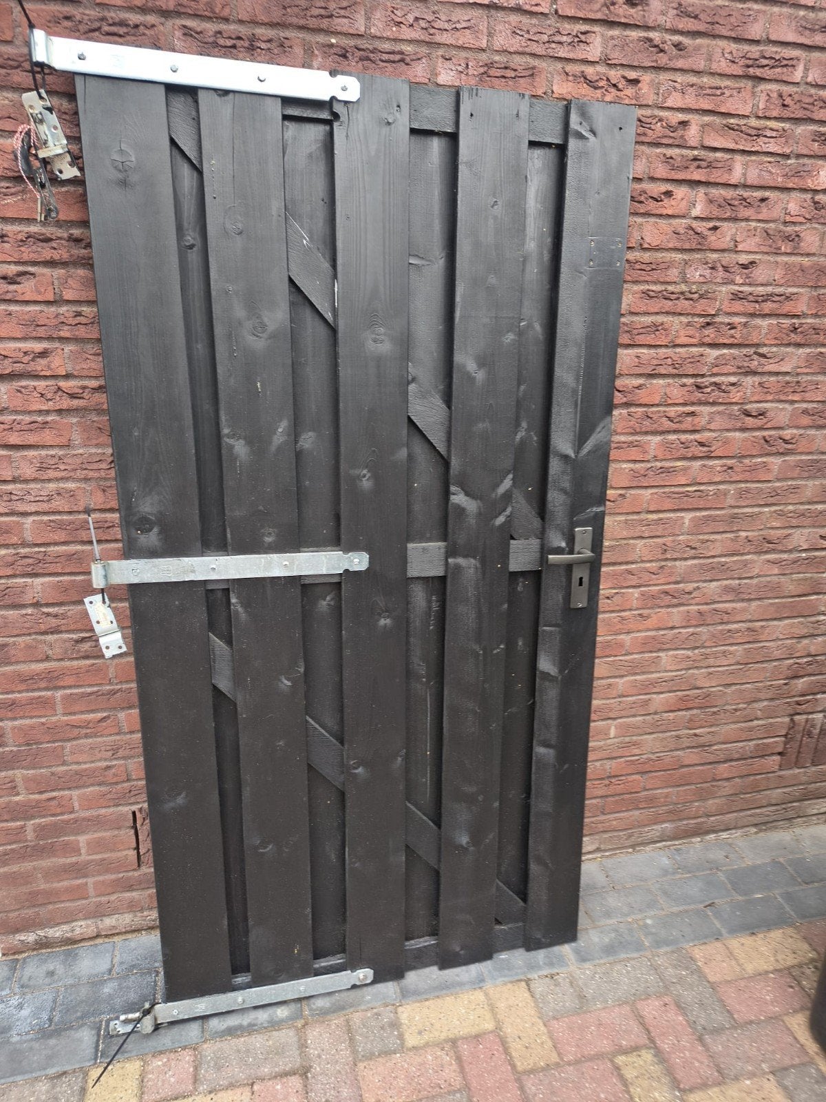 Zo goed als nieuwe grenen schuttingdeur (185x95 cm), Tuin en Terras, Tuinpoorten, Ophalen, Minder dan 100 cm, Zo goed als nieuw