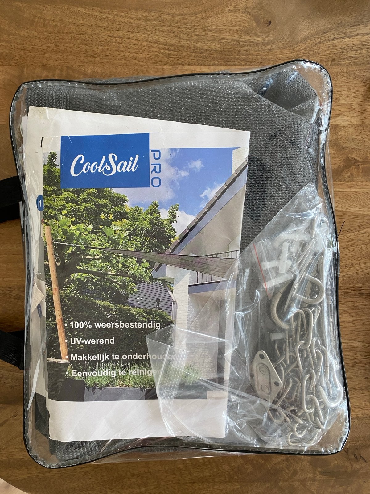 Schaduwdoek 2x2x3m CoolsailPro 90º antraciet met bevestiging, Ophalen of Verzenden, Nieuw