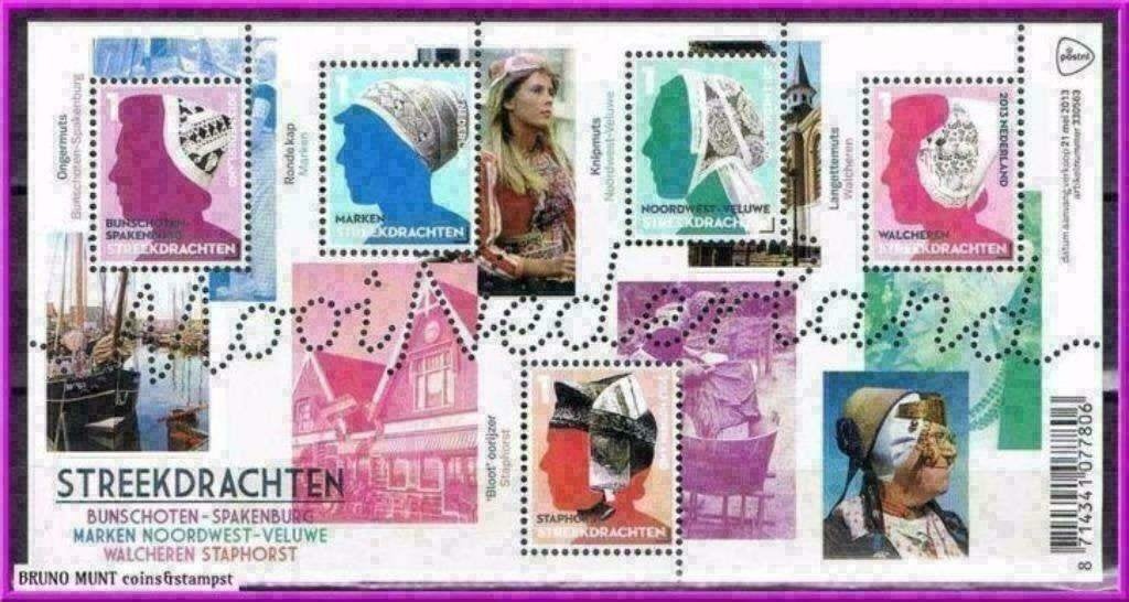 NVPH 3065 Verzamelvel Mooi Nederland 2013 - Streekdrachten, Postzegels en Munten, Verzenden, Na 1940, Postfris