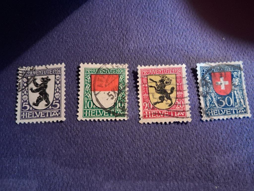Postzegels Zwitserland-1924-serie Pro Juventute-gestempeld, Verzenden, Gestempeld