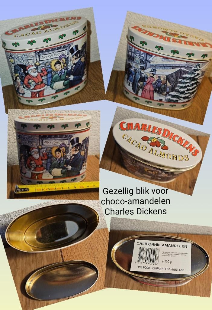 Charles Dickens Kerst blik, brocante vintage, volkomen gaaf!, Ophalen of Verzenden, Nieuw, Koek(jes), Overige merken