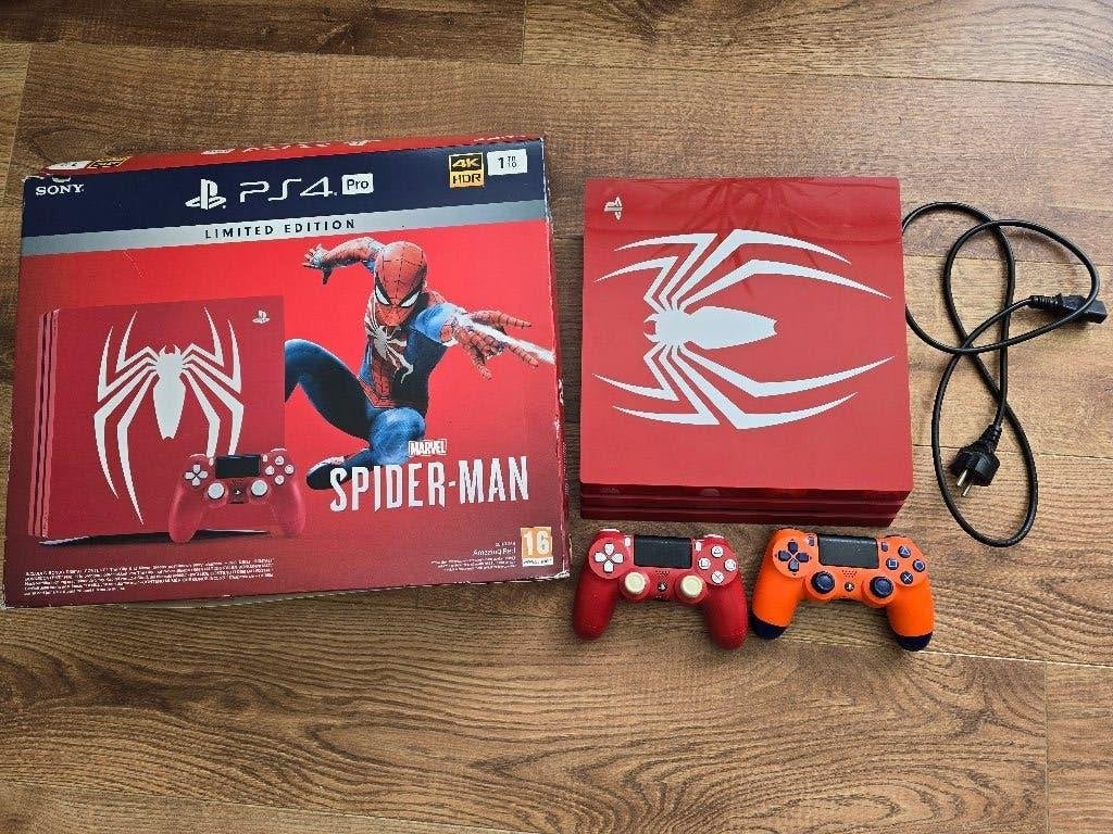 PS4 Pro Limited Edition Spider-Man 1TB + Controllers & Games, Ophalen, Gebruikt, Met 2 controllers, 1 TB