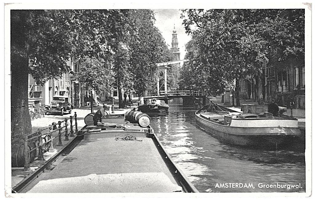 700061 Amsterdam 1936 Groenburgwal Gelopen met postzegel