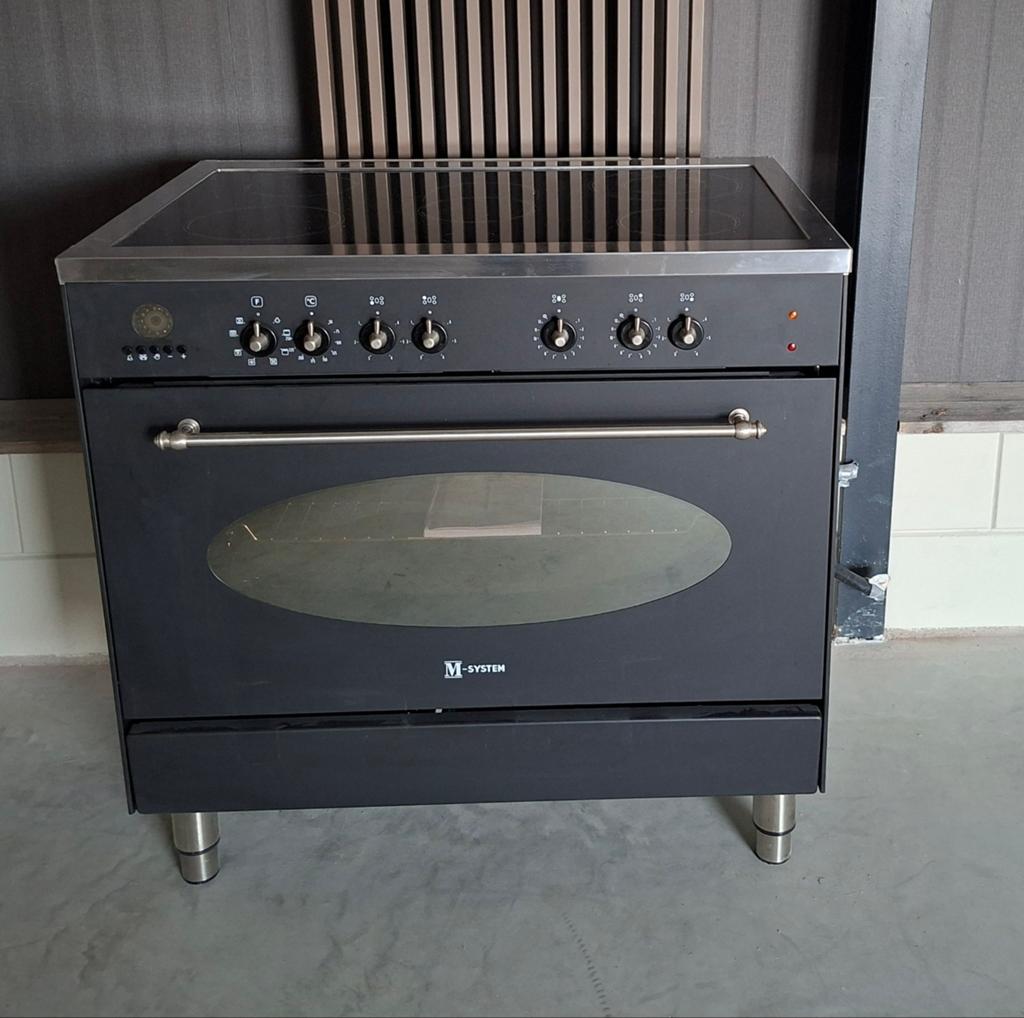 Boretti M-system glaskeramisch fornuis 90 cm, Ophalen, 60 cm of meer, Gas, Vrijstaand