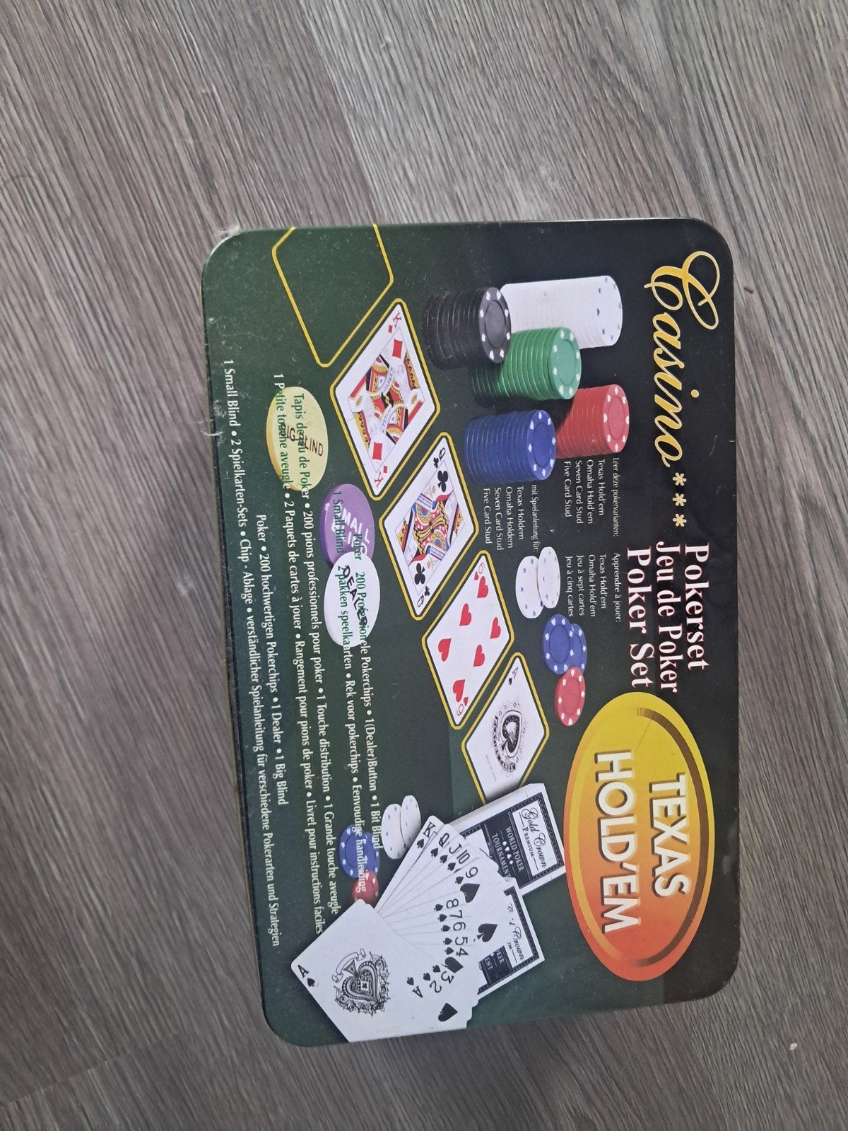 poker set in trommel ijzeren blik, Ophalen of Verzenden