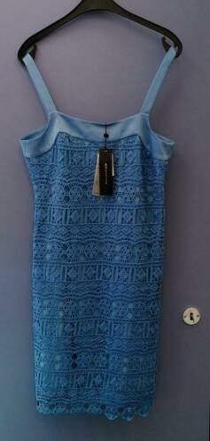 Expresso nieuwe lavendel blauw paarse broderie jurk S 37724, Kleding | Dames, Jurken, ., Nieuw, Ophalen of Verzenden, Maat 36 (S)