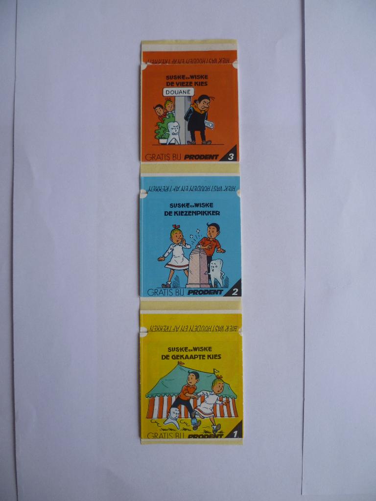 SUSKE EN WISKE"ORIGINELE PRODENT VOUWSTRIPJES "UIT 1987, Nieuw, Ophalen of Verzenden, Willy Vandersteen, Complete serie of reeks
