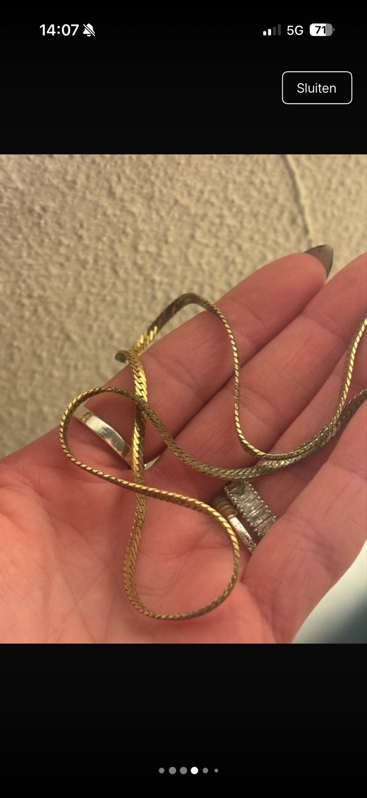 Gouden ketting van Monet, Sieraden, Tassen en Uiterlijk, Ophalen of Verzenden, Gebruikt, Goud, Overige materialen